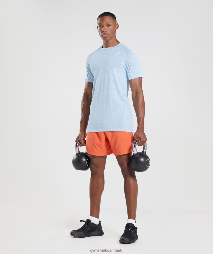 Mænd Gymshark geo sømløs t-shirt N4ZDDN604 hvid/månestensblå