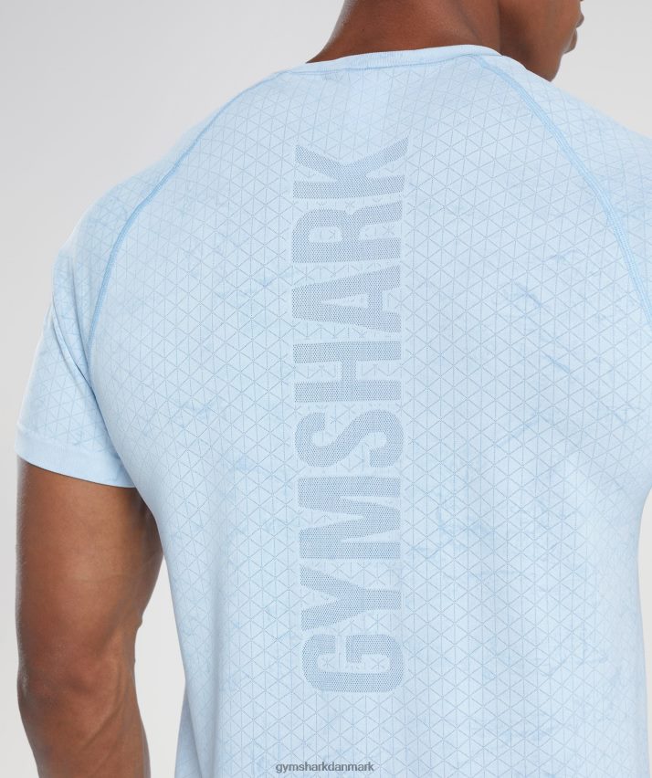 Mænd Gymshark geo sømløs t-shirt N4ZDDN604 hvid/månestensblå