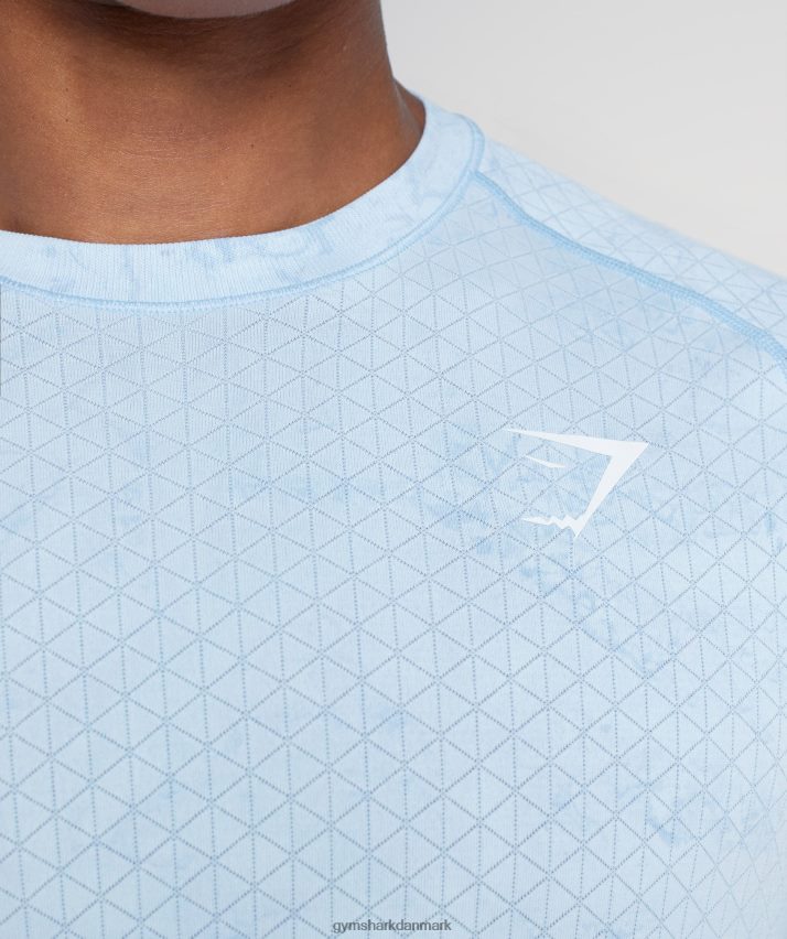 Mænd Gymshark geo sømløs t-shirt N4ZDDN604 hvid/månestensblå