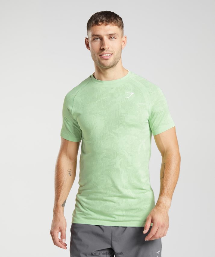 Mænd Gymshark geo sømløs t-shirt N4ZDDN609 aloe grøn/te grøn