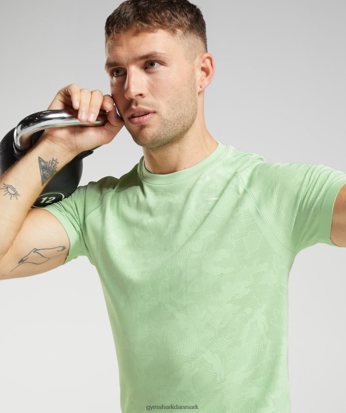 Mænd Gymshark geo sømløs t-shirt N4ZDDN609 aloe grøn/te grøn