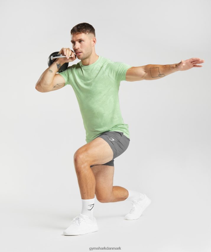 Mænd Gymshark geo sømløs t-shirt N4ZDDN609 aloe grøn/te grøn