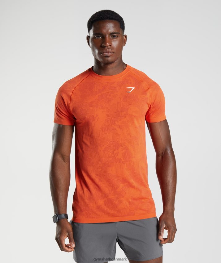 Mænd Gymshark geo sømløs t-shirt N4ZDDN616 peberrød/salsarød