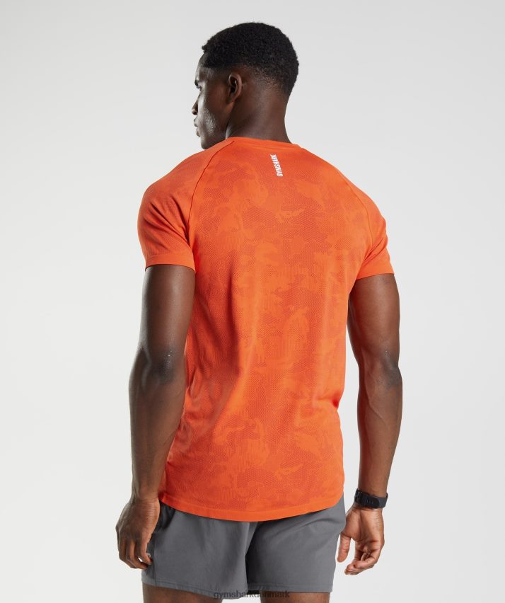 Mænd Gymshark geo sømløs t-shirt N4ZDDN616 peberrød/salsarød