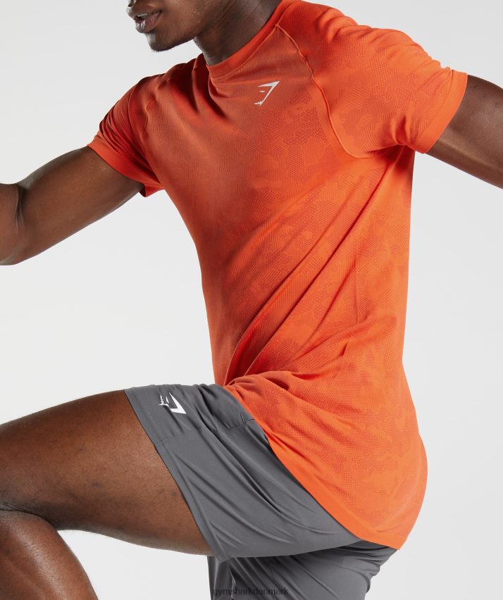 Mænd Gymshark geo sømløs t-shirt N4ZDDN616 peberrød/salsarød