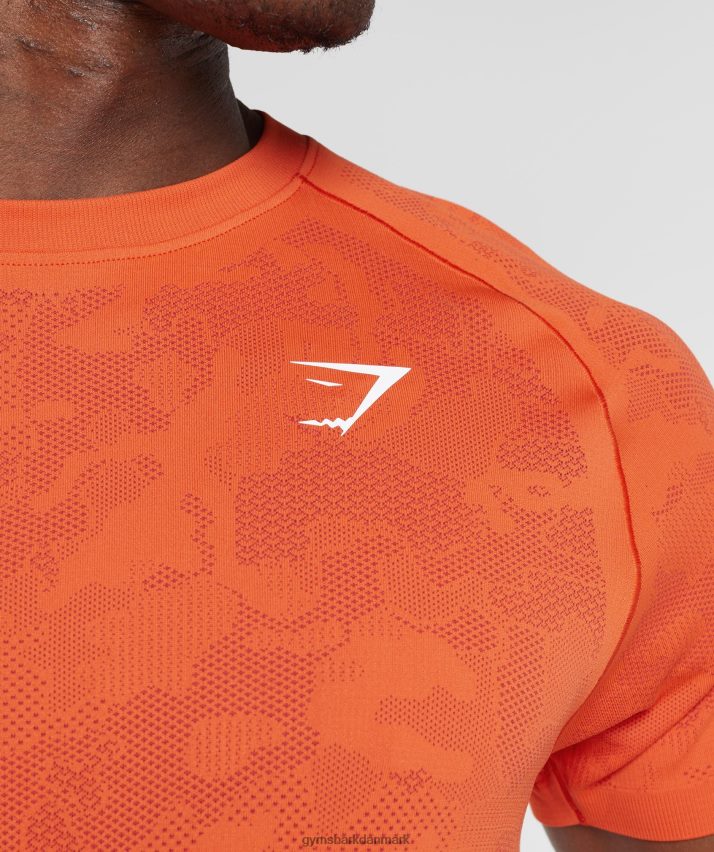 Mænd Gymshark geo sømløs t-shirt N4ZDDN616 peberrød/salsarød