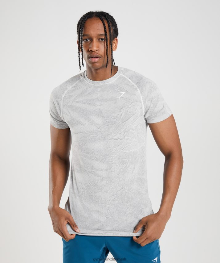Mænd Gymshark geo sømløs t-shirt N4ZDDN618 off white/lysegrå