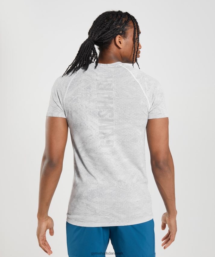 Mænd Gymshark geo sømløs t-shirt N4ZDDN618 off white/lysegrå