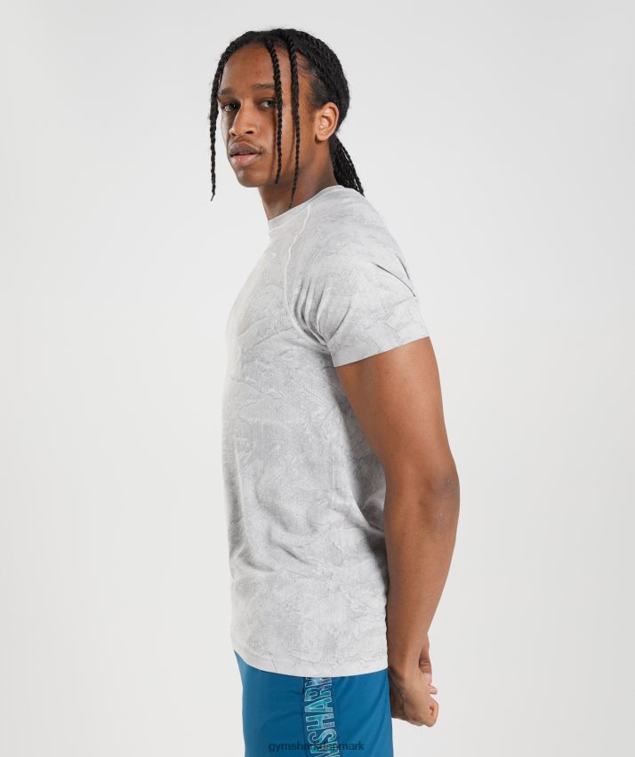 Mænd Gymshark geo sømløs t-shirt N4ZDDN618 off white/lysegrå