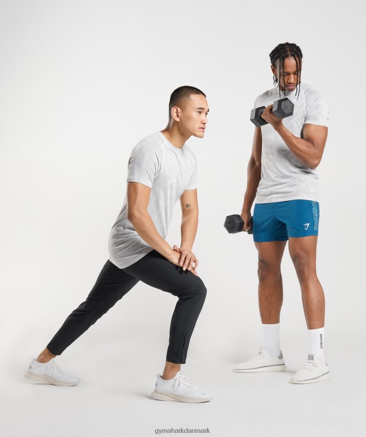 Mænd Gymshark geo sømløs t-shirt N4ZDDN618 off white/lysegrå