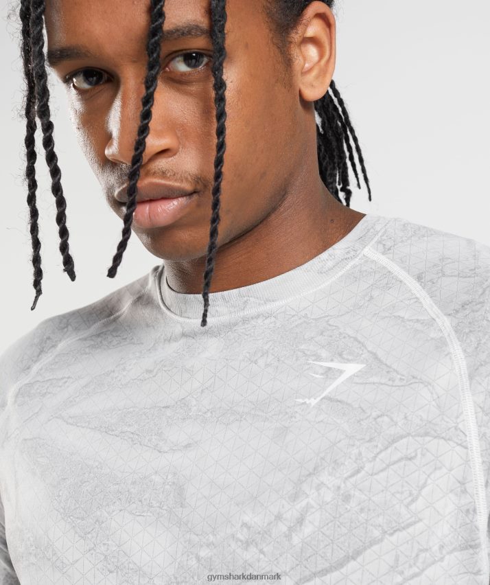 Mænd Gymshark geo sømløs t-shirt N4ZDDN618 off white/lysegrå