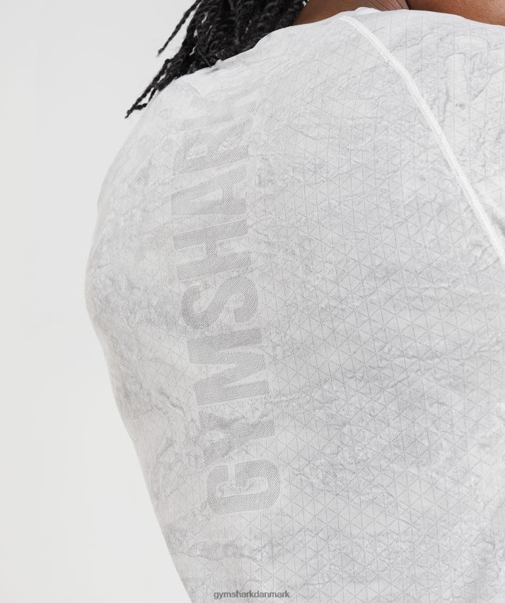 Mænd Gymshark geo sømløs t-shirt N4ZDDN618 off white/lysegrå