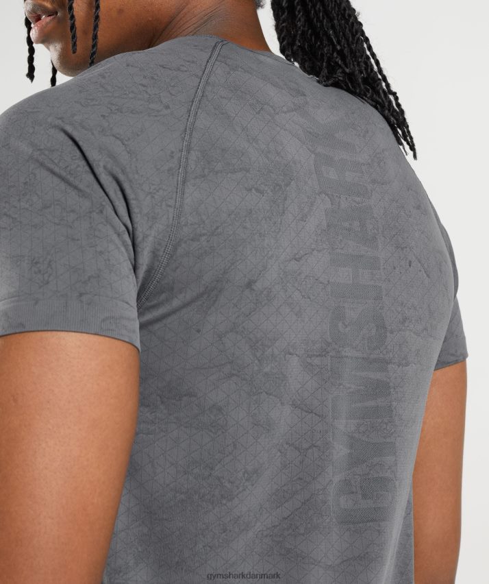 Mænd Gymshark geo sømløs t-shirt N4ZDDN629 koksgrå/sort