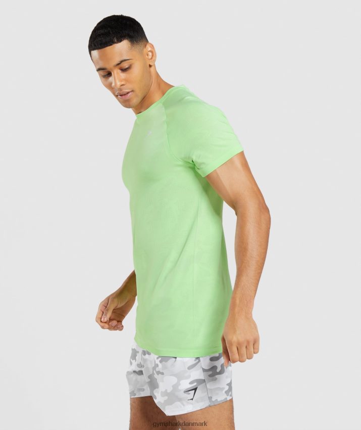 Mænd Gymshark geo sømløs t-shirt N4ZDDN650 bali grøn/hvid