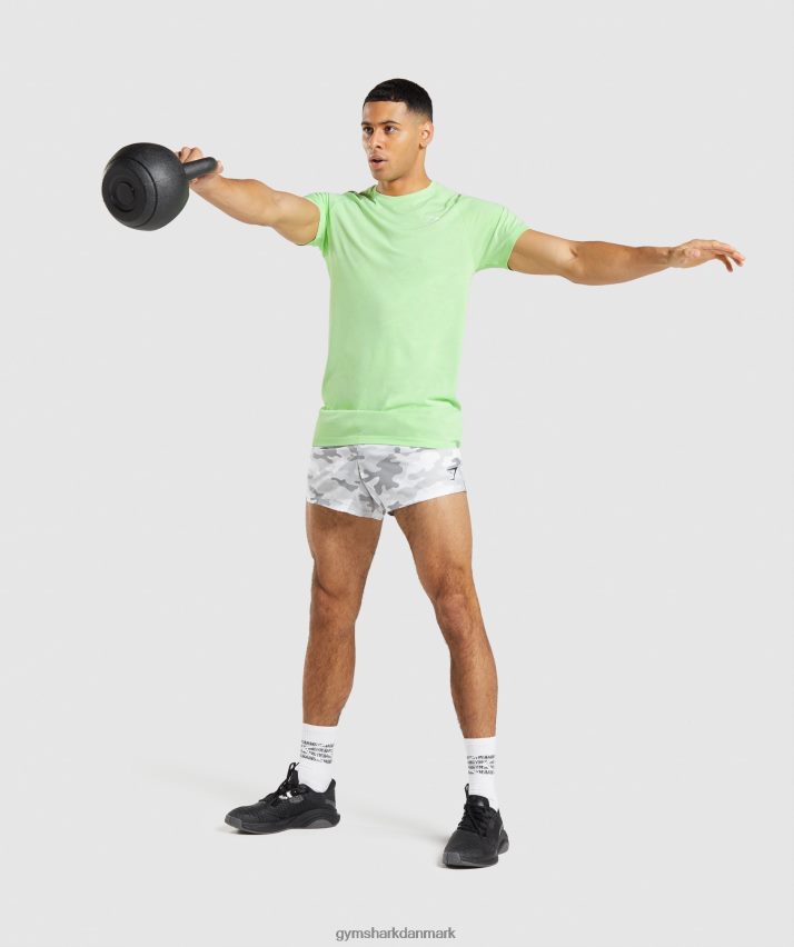 Mænd Gymshark geo sømløs t-shirt N4ZDDN650 bali grøn/hvid