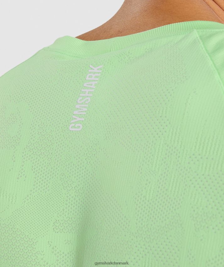 Mænd Gymshark geo sømløs t-shirt N4ZDDN650 bali grøn/hvid