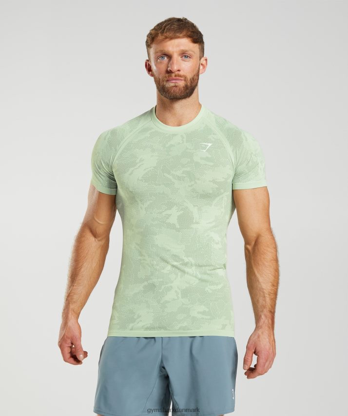 Mænd Gymshark geo sømløs t-shirt N4ZDDN657 floragrøn/pilegrøn