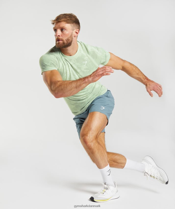 Mænd Gymshark geo sømløs t-shirt N4ZDDN657 floragrøn/pilegrøn