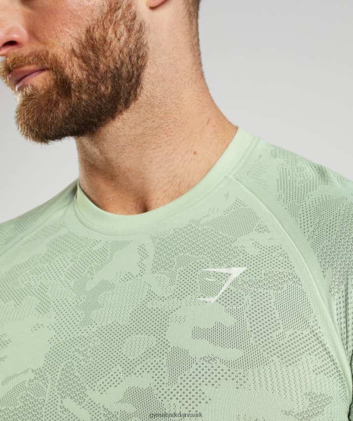 Mænd Gymshark geo sømløs t-shirt N4ZDDN657 floragrøn/pilegrøn