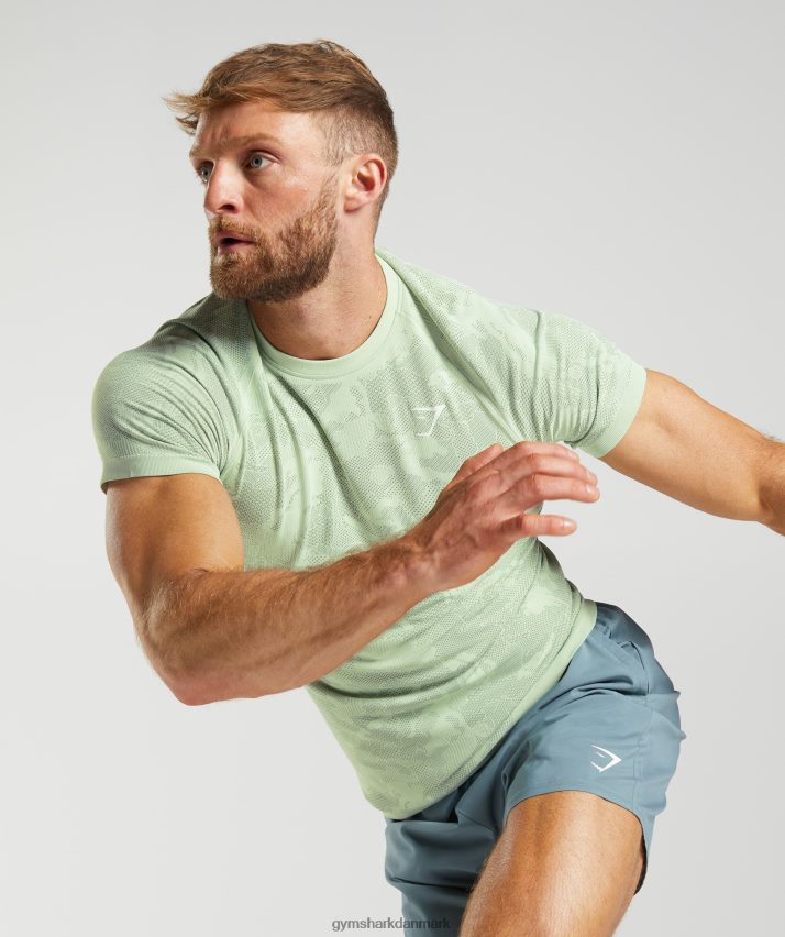 Mænd Gymshark geo sømløs t-shirt N4ZDDN657 floragrøn/pilegrøn