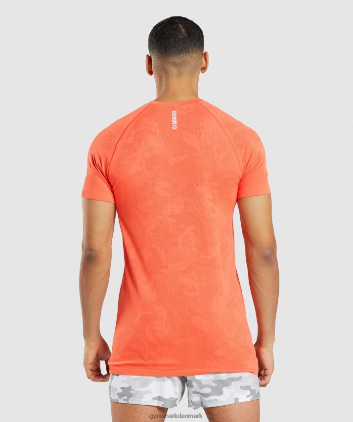 Mænd Gymshark geo sømløs t-shirt N4ZDDN668 papaya appelsin/krydret appelsin