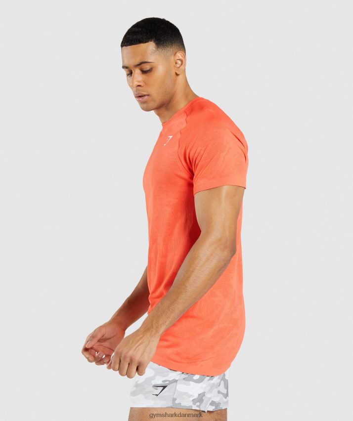 Mænd Gymshark geo sømløs t-shirt N4ZDDN668 papaya appelsin/krydret appelsin