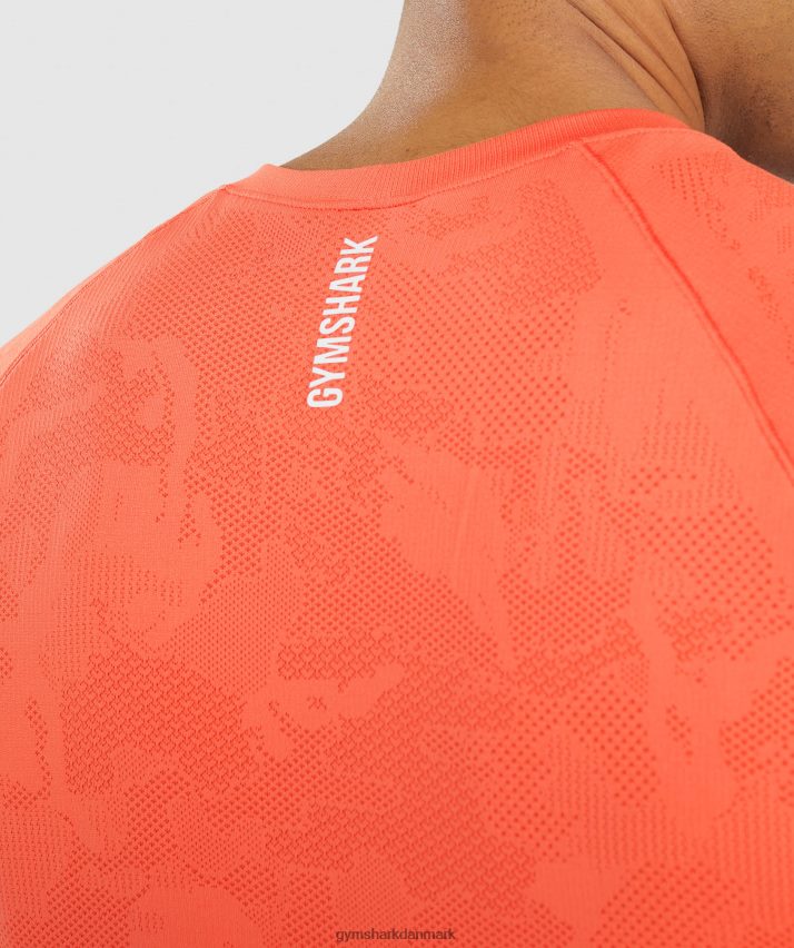 Mænd Gymshark geo sømløs t-shirt N4ZDDN668 papaya appelsin/krydret appelsin