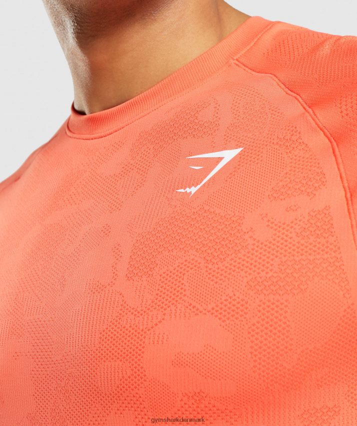 Mænd Gymshark geo sømløs t-shirt N4ZDDN668 papaya appelsin/krydret appelsin