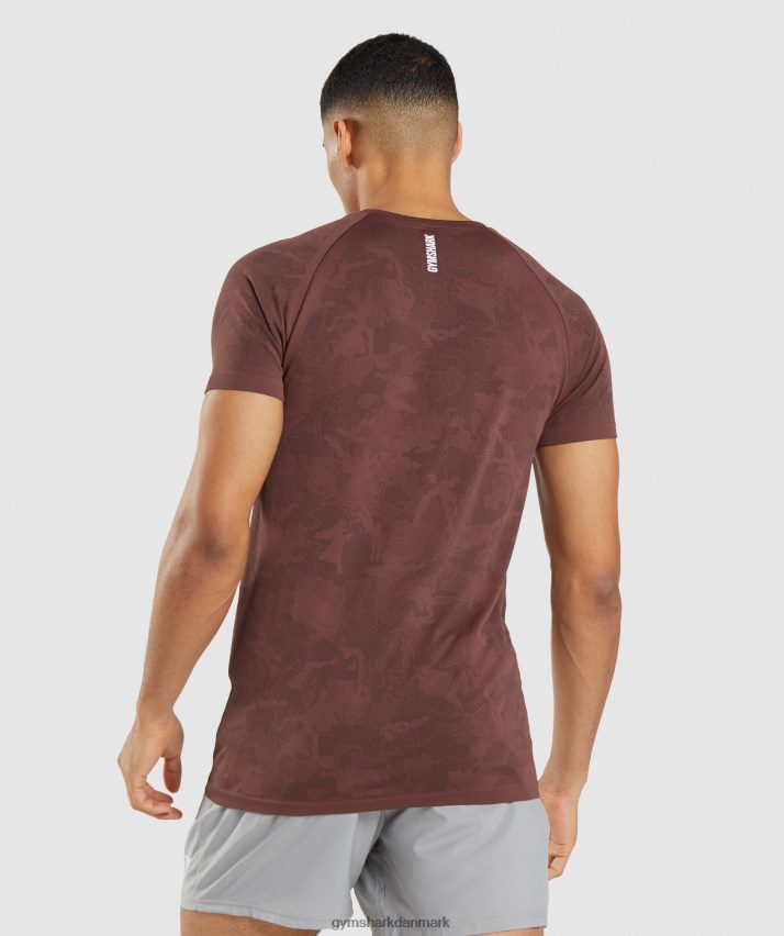 Mænd Gymshark geo sømløs t-shirt N4ZDDN674 kirsebærbrun/sort