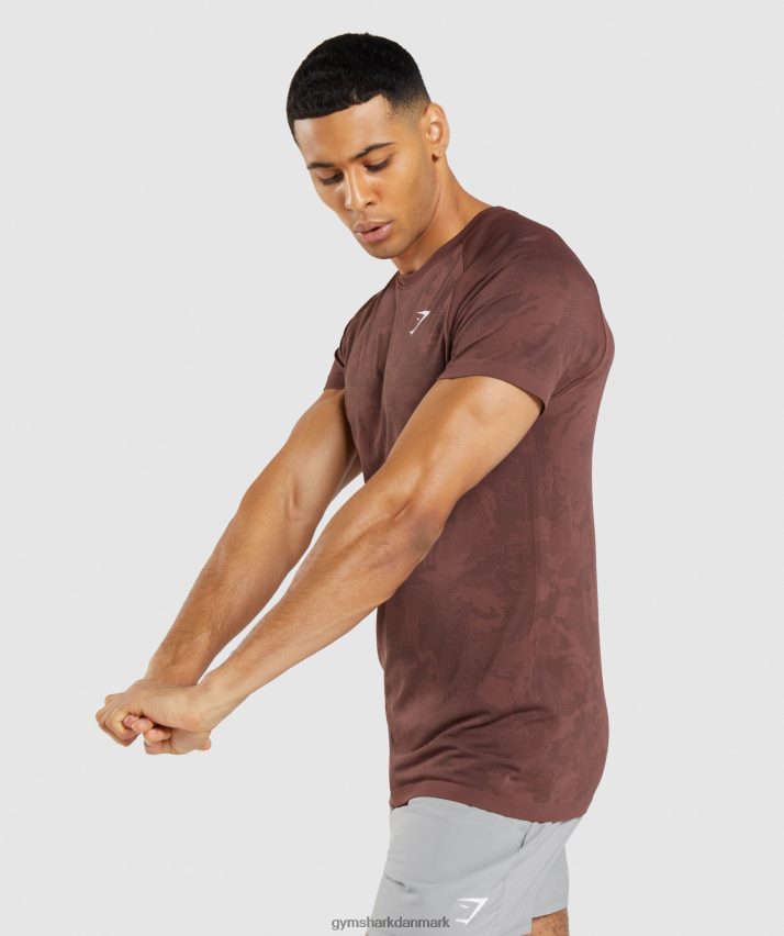 Mænd Gymshark geo sømløs t-shirt N4ZDDN674 kirsebærbrun/sort