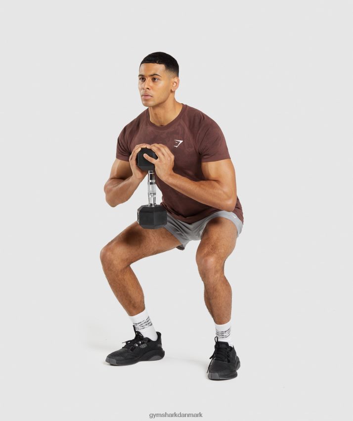 Mænd Gymshark geo sømløs t-shirt N4ZDDN674 kirsebærbrun/sort