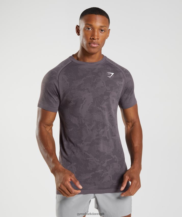 Mænd Gymshark geo sømløs t-shirt N4ZDDN716 moskus lilla/sort