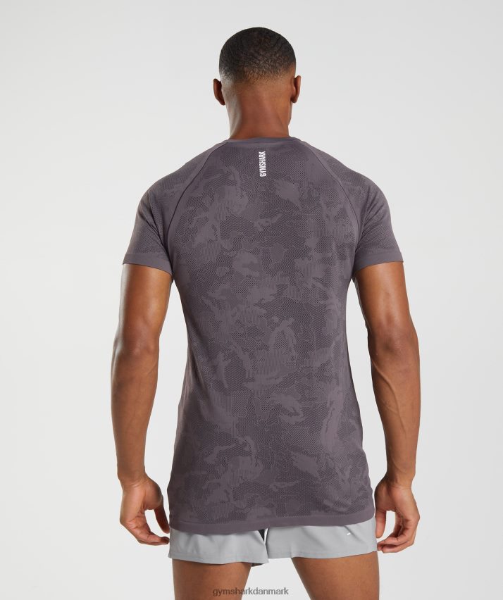 Mænd Gymshark geo sømløs t-shirt N4ZDDN716 moskus lilla/sort