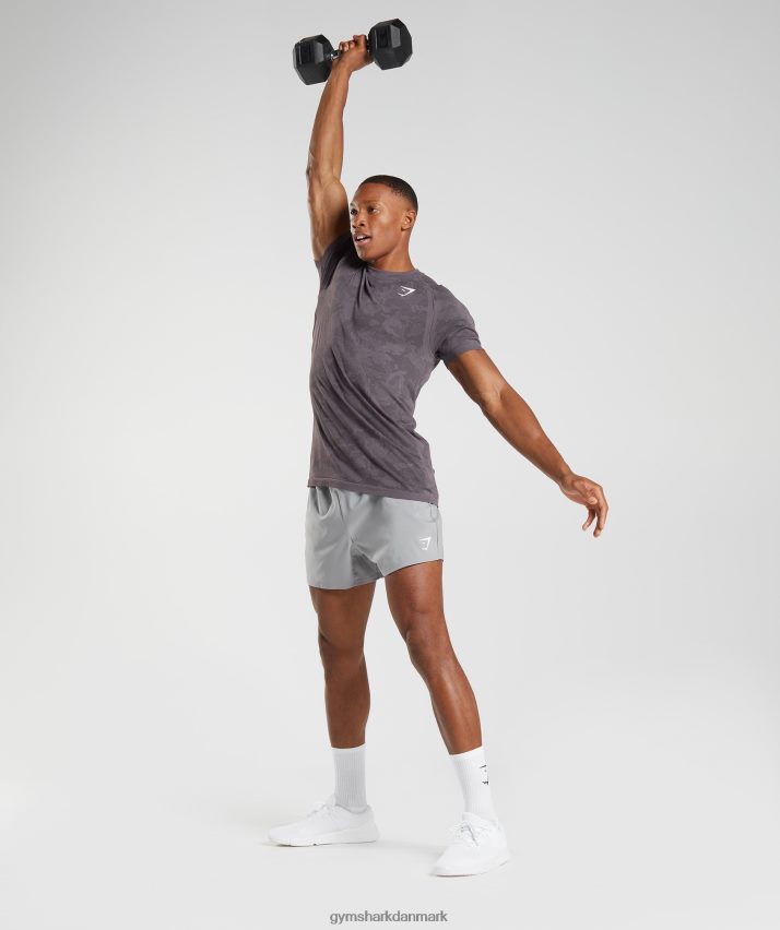 Mænd Gymshark geo sømløs t-shirt N4ZDDN716 moskus lilla/sort
