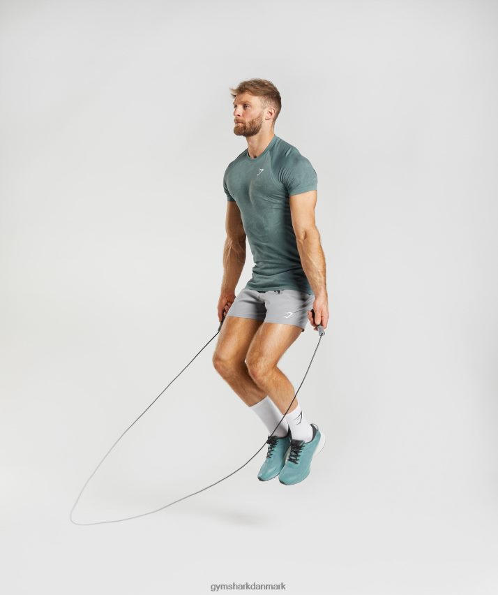 Mænd Gymshark geo sømløs t-shirt N4ZDDN737 tordenblå/kosmisk grå