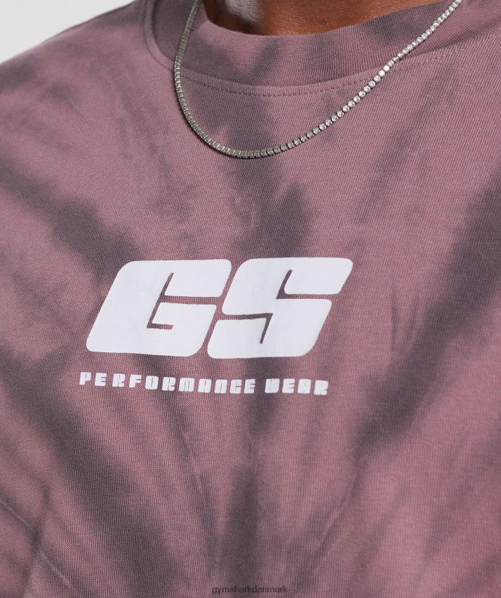 Mænd Gymshark hviledag langærmet t-shirt N4ZDDN771 støvet rødbrun/silhouette grå/spiral optisk vask