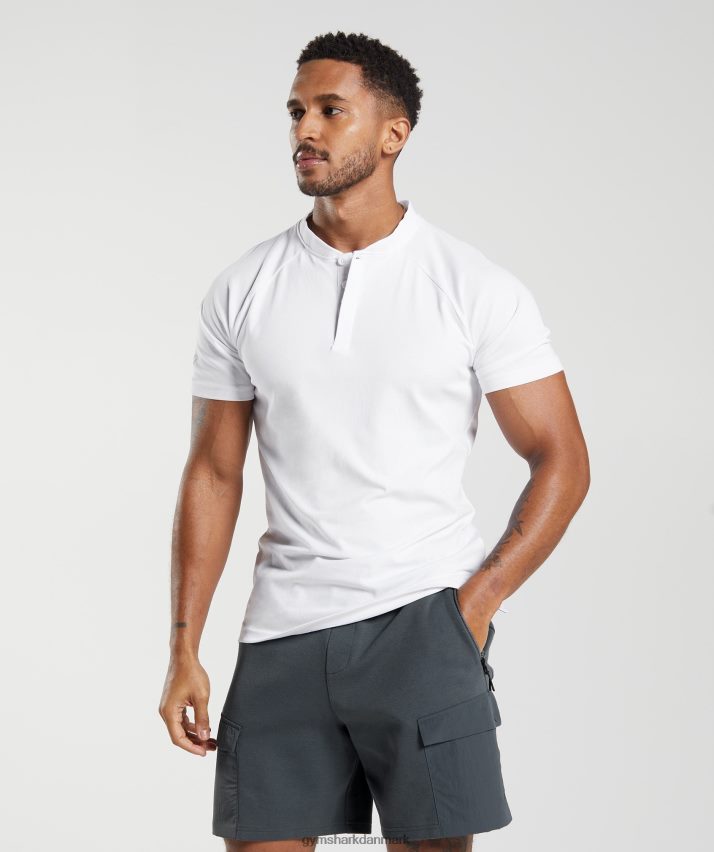 Mænd Gymshark hviledag pendler poloshirt N4ZDDN590 hvid