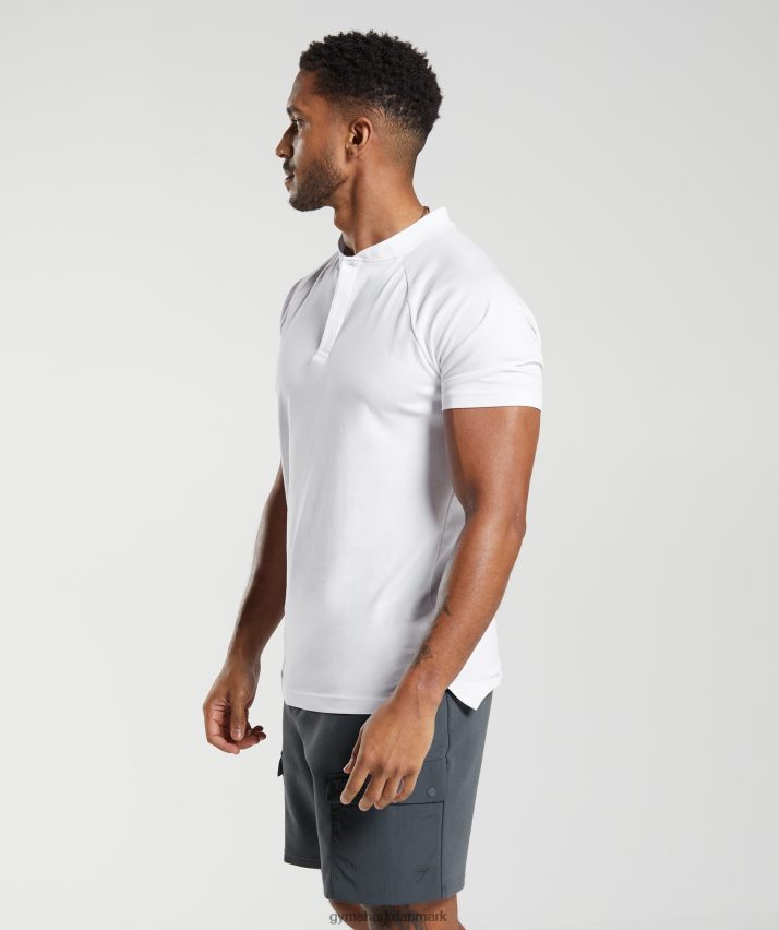 Mænd Gymshark hviledag pendler poloshirt N4ZDDN590 hvid