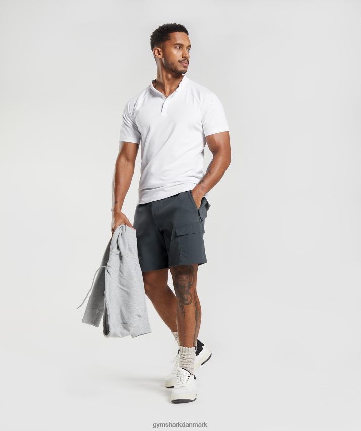Mænd Gymshark hviledag pendler poloshirt N4ZDDN590 hvid
