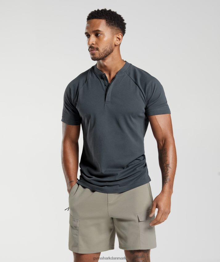 Mænd Gymshark hviledag pendler poloshirt N4ZDDN768 kosmisk grå
