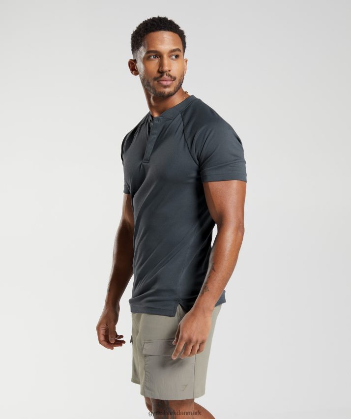 Mænd Gymshark hviledag pendler poloshirt N4ZDDN768 kosmisk grå