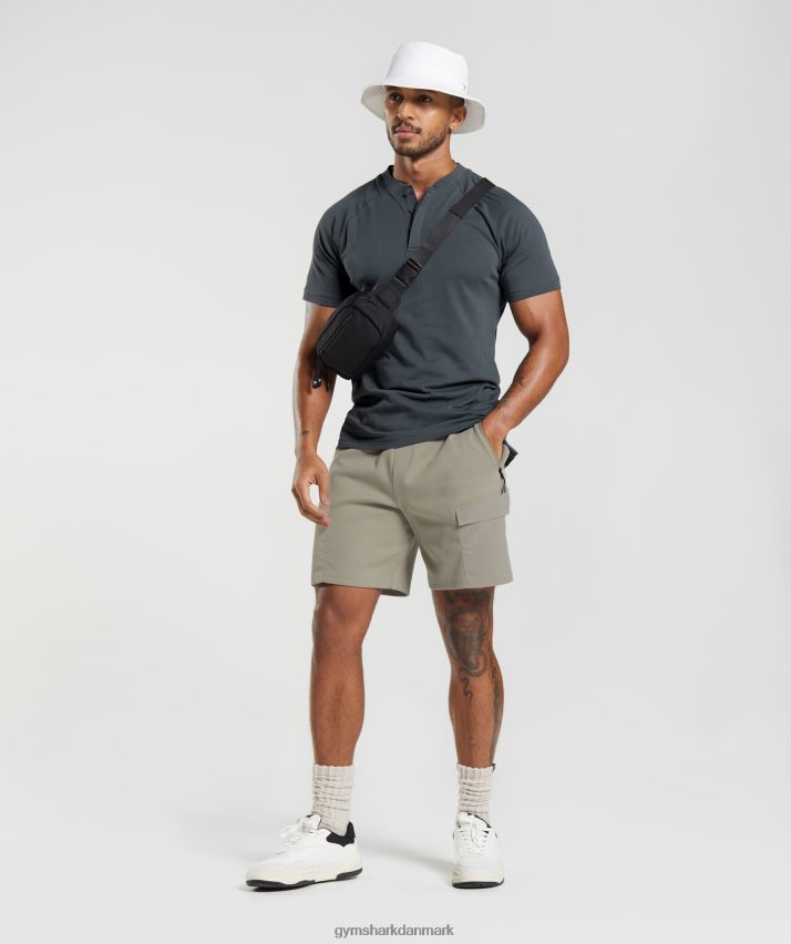 Mænd Gymshark hviledag pendler poloshirt N4ZDDN768 kosmisk grå