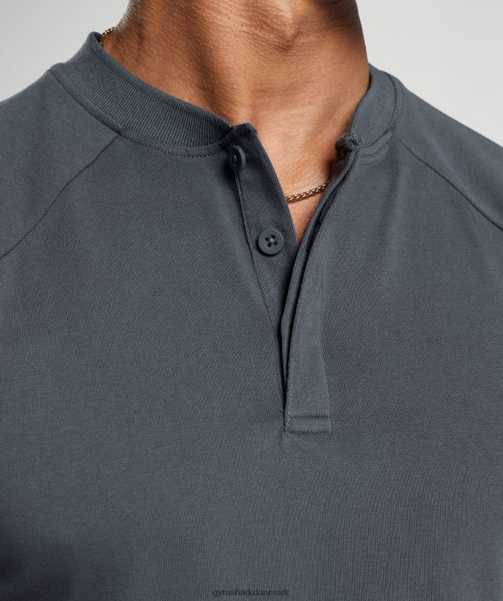 Mænd Gymshark hviledag pendler poloshirt N4ZDDN768 kosmisk grå