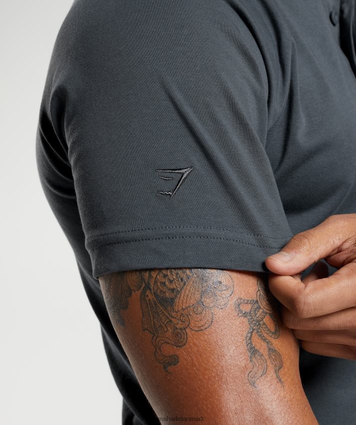 Mænd Gymshark hviledag pendler poloshirt N4ZDDN768 kosmisk grå