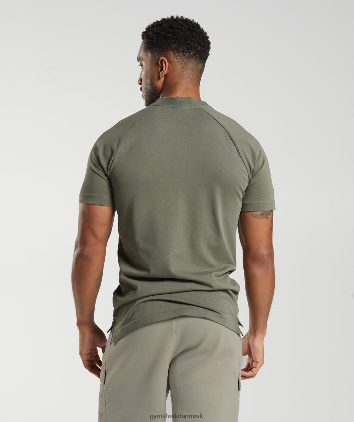 Mænd Gymshark hviledag pendler poloshirt N4ZDDN783 støvet oliven