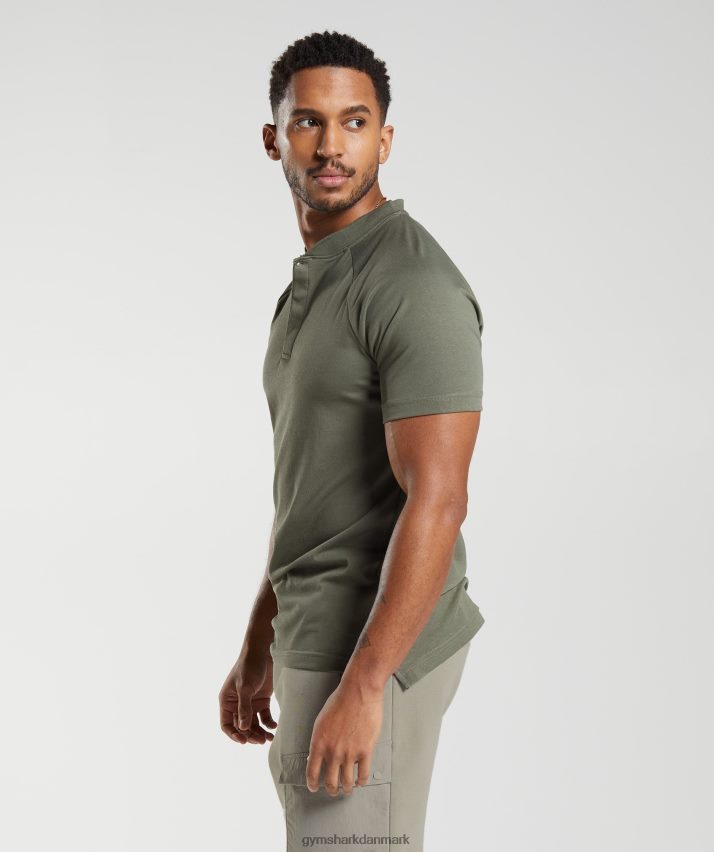 Mænd Gymshark hviledag pendler poloshirt N4ZDDN783 støvet oliven