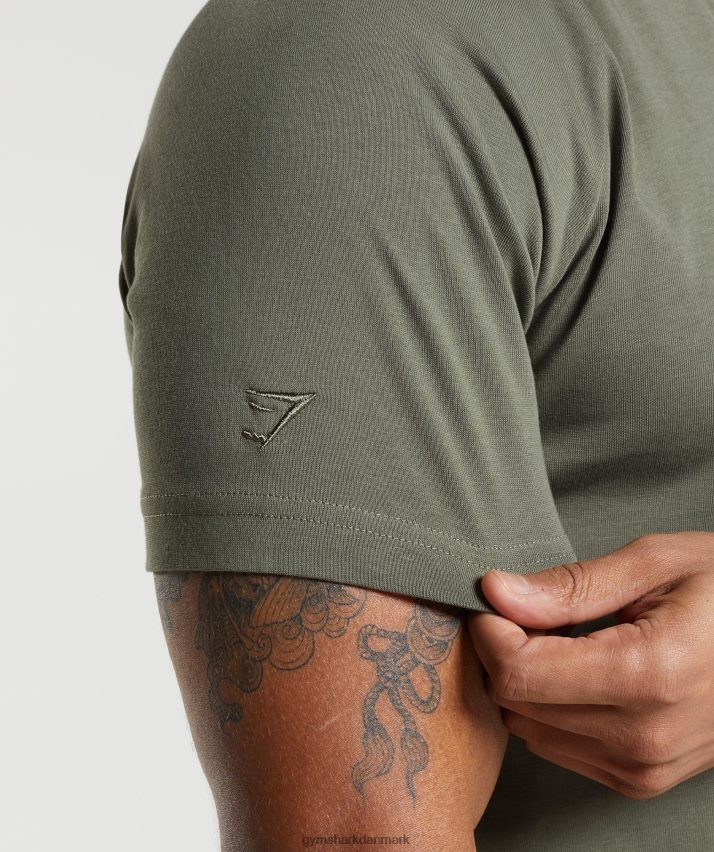 Mænd Gymshark hviledag pendler poloshirt N4ZDDN783 støvet oliven