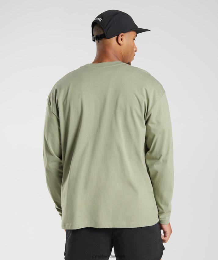 Mænd Gymshark hviledag sweats langærmet t-shirt N4ZDDN760 salvie grøn