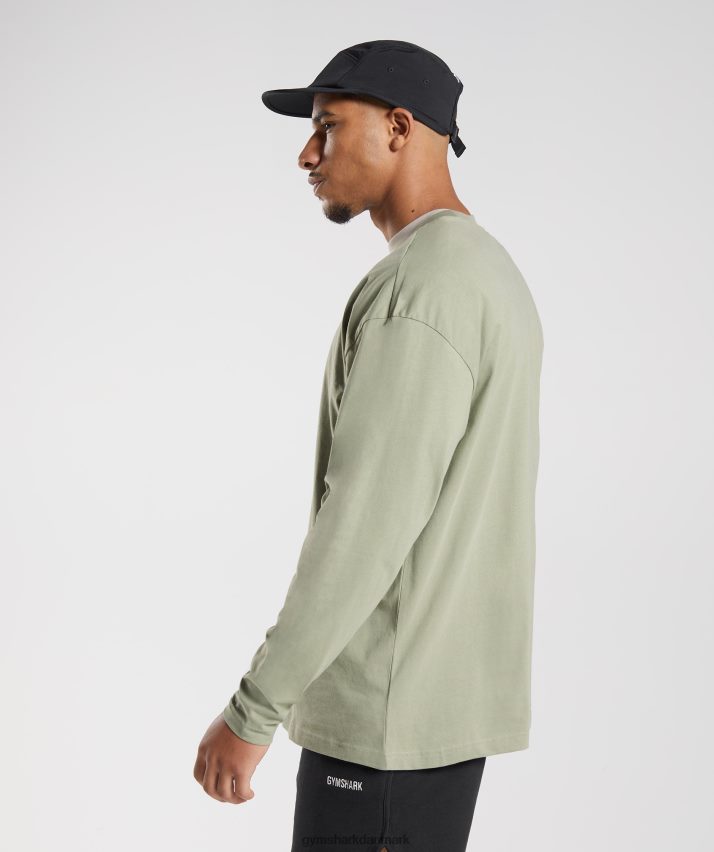 Mænd Gymshark hviledag sweats langærmet t-shirt N4ZDDN760 salvie grøn