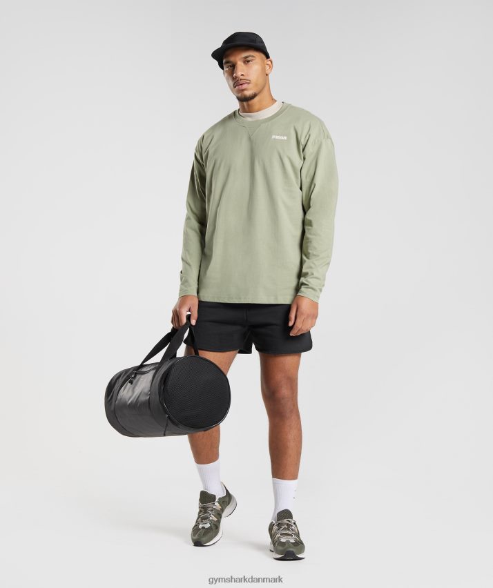 Mænd Gymshark hviledag sweats langærmet t-shirt N4ZDDN760 salvie grøn